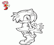 Coloriage amy rose pouvoir speciaux marteau piko piko